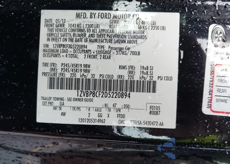 2013 Ford Mustang Gt Premium from USA, damaged, VIN 1ZVBP8CF2D5220894